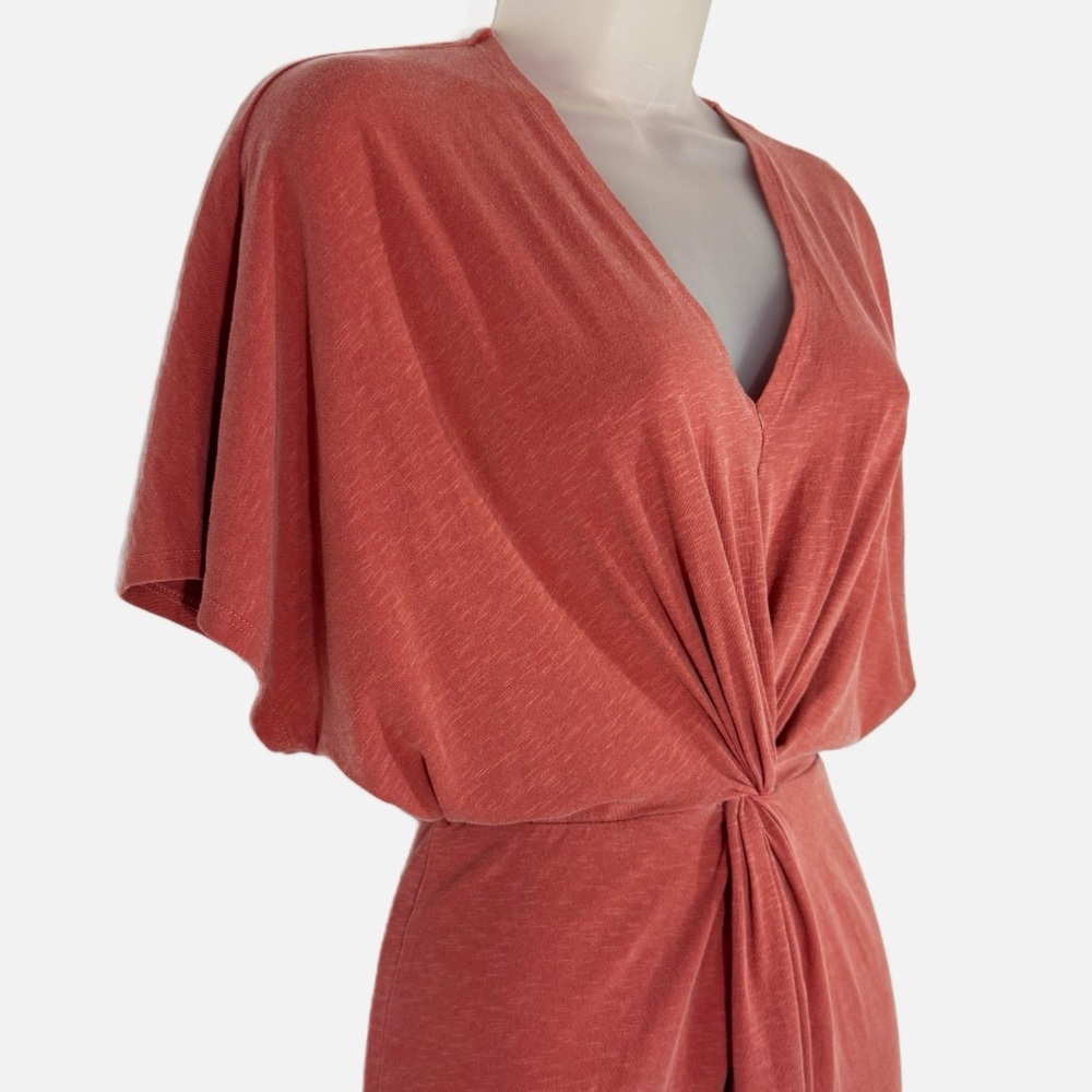 Sundry Dusty Rose Twist-Front Midi Dress - Picture 7 of 10